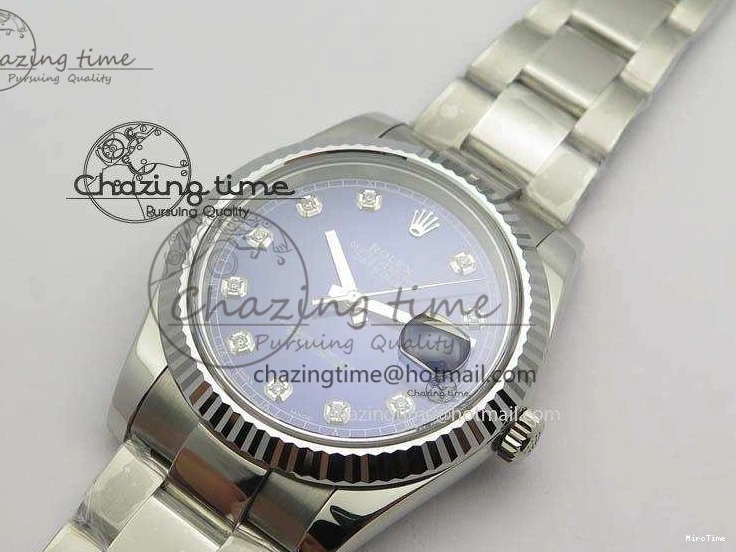 MiroTime 0520 FlexibleFit DateJust 41mm 126334 Noob 1:1 Best Edition Fluted Bezel Blue Diam Dial On SS Oyster Bracelet A 3583